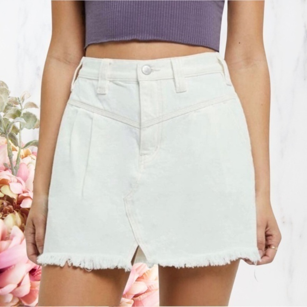 NWT Cream Denim Free People Skirt Sz 26 - Picture 11 of 12
